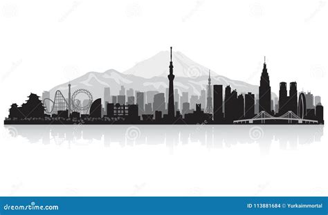 Tokyo Japan City Skyline Silhouette Stock Vector - Illustration of tall ...