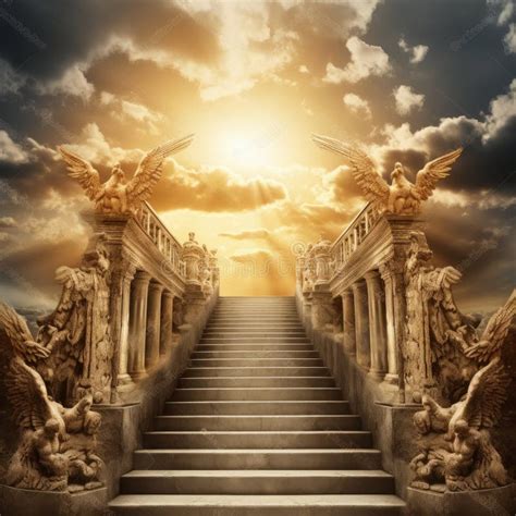 Golden Gates of Heaven with Glowing Light Stock Illustration ...