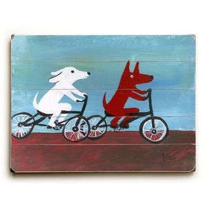 Dogs on Bikes, $49, now featured on Fab. | Arte bicicleta, Arte impresionista y Producción artística