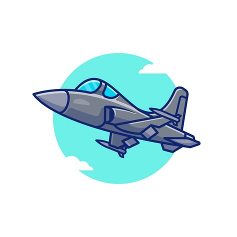 Jet Fighter Airplane Cartoon Vector Icon Illustration. Air ...