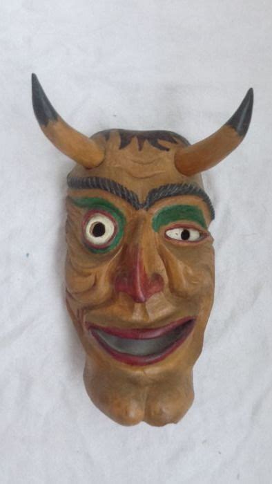 Antica maschera in legno Perchtenmaske Krampus (1) - Legno - Catawiki