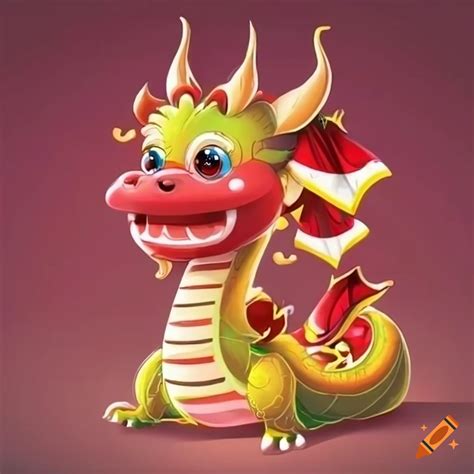 Cute cartoon dragon for chinese new year on Craiyon