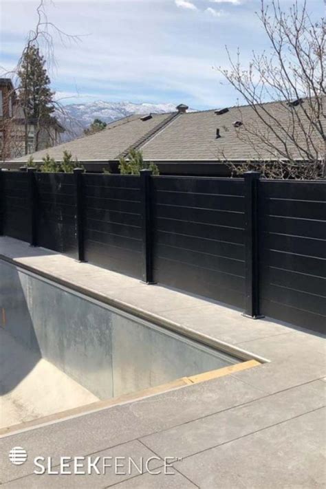 Black Aluminum Privacy Fence. in 2021 | Modern fence panels, Vinyl privacy fence, Fence design