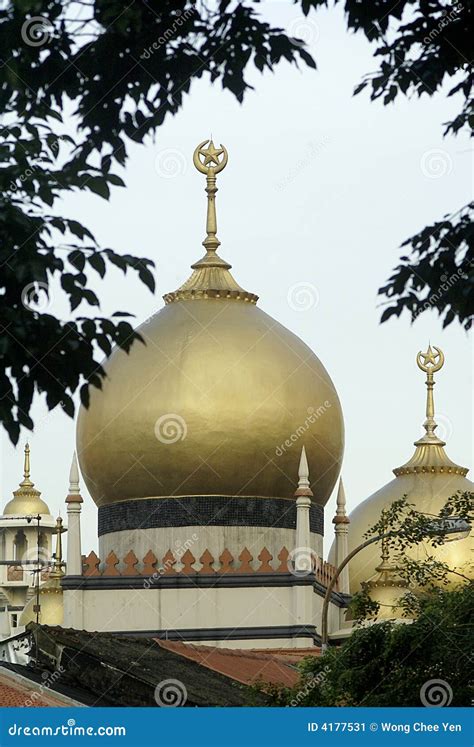 Golden mosque stock image. Image of facade, star, golden - 4177531