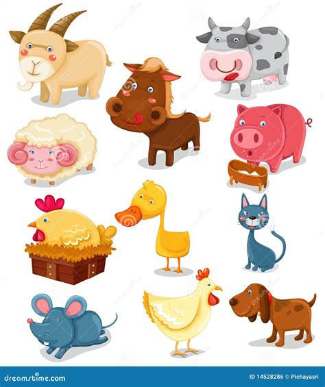 Farm animals set stock vector. Illustration of funny - 14528286