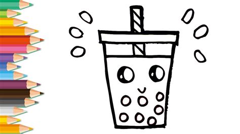 Cute Boba Tea Drawing Easy Bubble tea starts with a tea base that s combined with milk or fruit ...