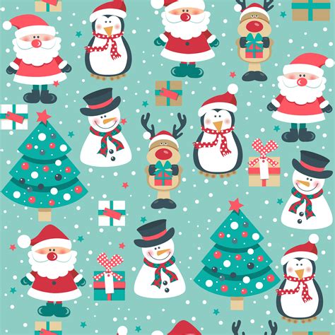 Christmas Seamless Pattern with Reindeer and Snowmen 1142201 Vector Art at Vecteezy