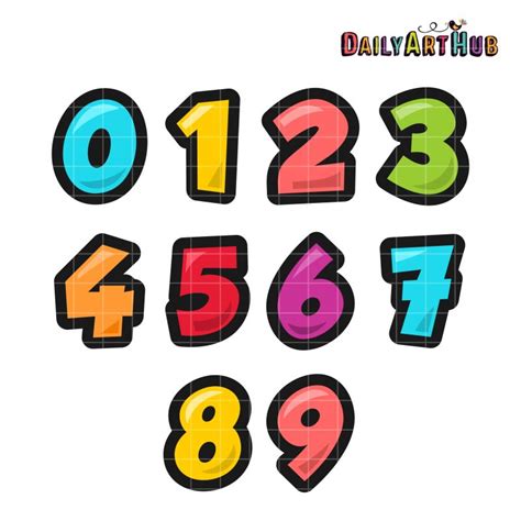 Colorful Numbers Clip Art Set | Daily Art Hub - Free Clip Art Everyday