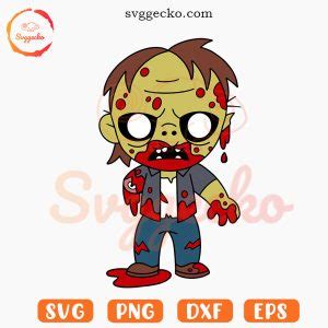 Zombie Halloween Cartoon SVG, Scary SVG, Spooky SVG PNG EPS DXF Digital Download - Gecko