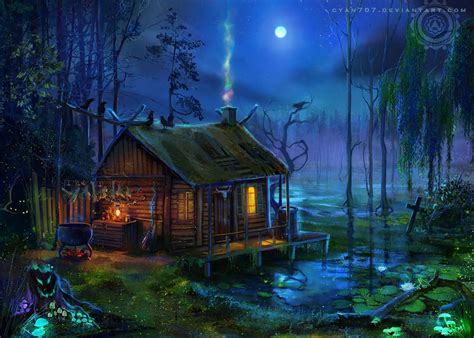 Witch's house by Cyan707 on DeviantArt in 2021 | Witch house, Fantasy landscape, Scary houses