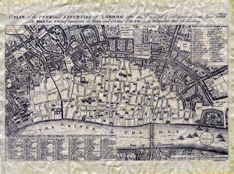 1666 Map of London detailing the damage suffered... - Maps on the Web