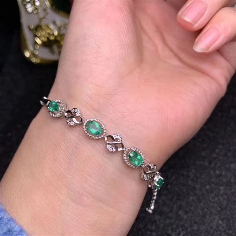 Natural Emerald Bracelet chain bracelet Free shipping Natural real ...