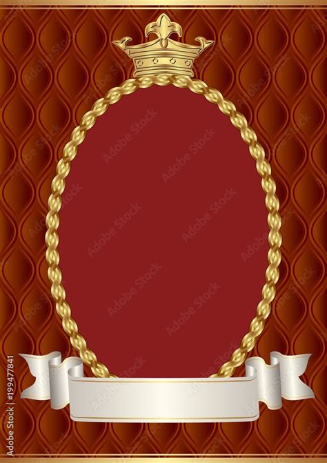 vintage background with crown and decorative border Stock Vector ...