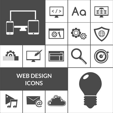 Web Design Icons Black Set 467734 Vector Art at Vecteezy