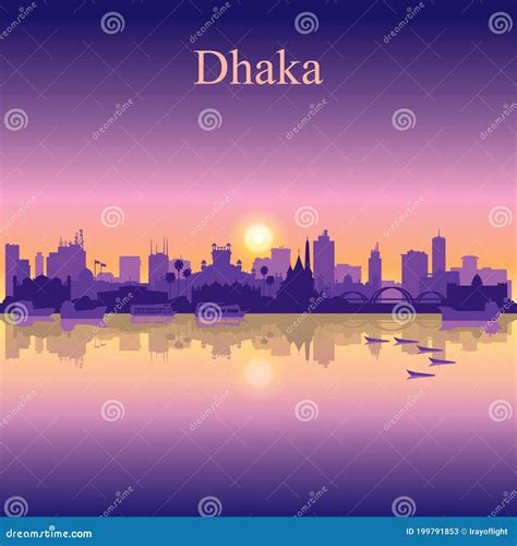 Dhaka City Skyline Golden Silhouette. Cartoon Vector | CartoonDealer ...