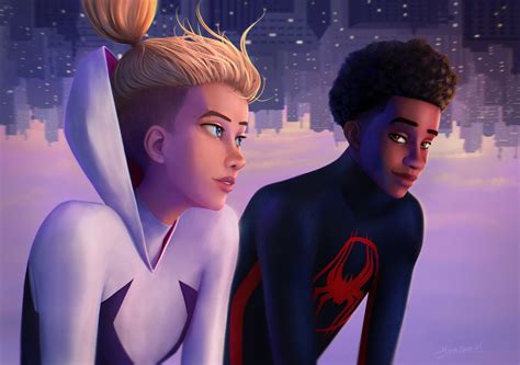 Download Miles Morales Gwen Stacy Movie Spider-Man: Across The Spider ...