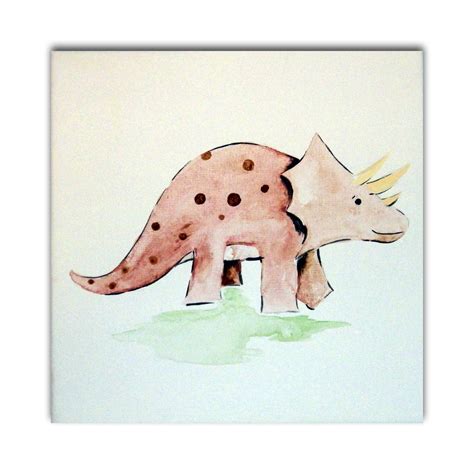 Dinosaur Art Triceratops Art Dinosaur Painting Boys Nursery - Etsy