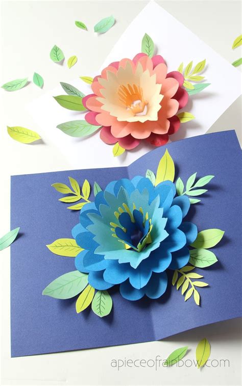 DIY Happy Mother's Day Card with Pop Up Flower - A Piece Of Rainbow