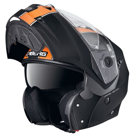 Caberg Duke Legend Matt Black Orange Motorcycle Helmet Flip Up Crash Open/Full | eBay