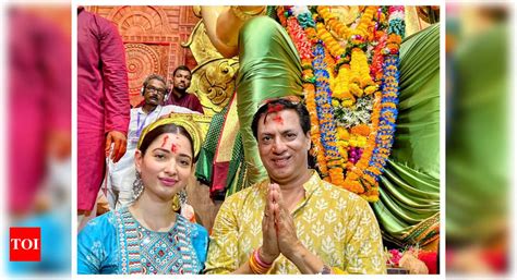 Tamannaah Bhatia stuns in a blue ethnic dress as she seeks blessings at Lalbaugcha Raja Ganpati ...