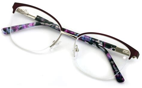 Premium Women's Round Half Rim Optical Frame Reading Glasses - Clear Lens Metal Eyeglasses ...