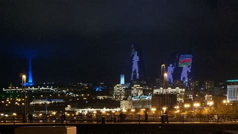 Flag. Flame Towers. Azerbaijan