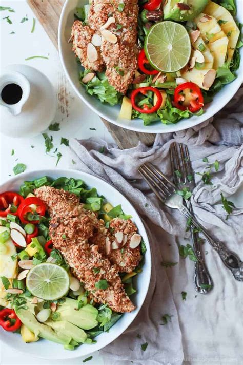 Tropical Coconut Chicken Salad with Honey Dijon Dressing | Easy Healthy ...