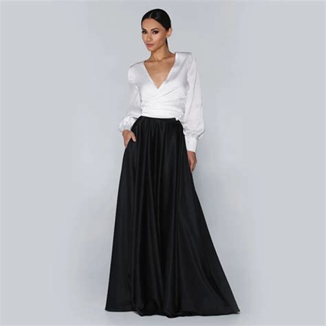 Customized High Street Long Satin Skirts For Women To Formal Party ...