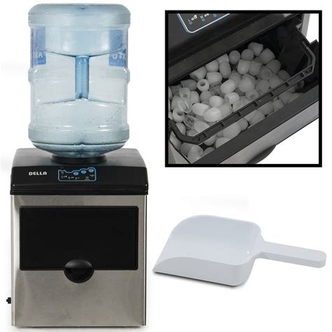 Portable Water Dispenser w/ Built-In Ice Maker Machine Counter Stainless Steel