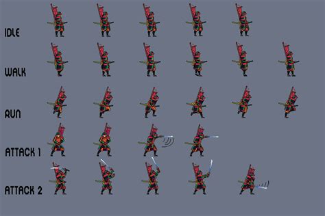 Free Samurai Pixel Art Sprite Sheets Download - CraftPix.net