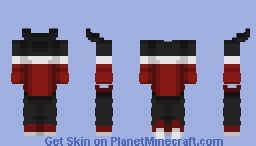 Black, white, and red hoodie Minecraft Skin