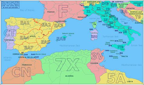 Western Mediterranean Prefix Map