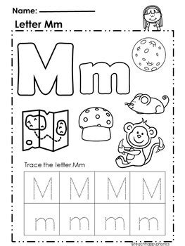 Letter M Preschool Worksheets/Alphabet Tracing /Sounds Preschool Morning Work