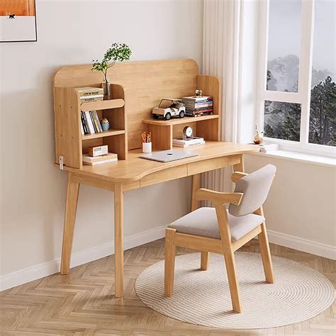 Balanbo Children's Study Desk Set: Wooden Table, Chair, Bookshelf ...