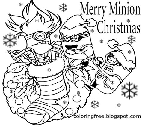 Free Printable Christmas Minion Coloring Pages