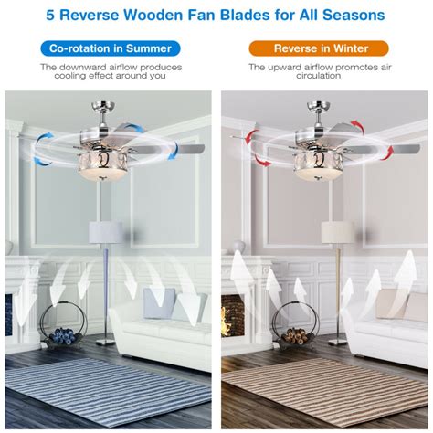 52 Inch Ceiling Fan with Light Reversible Blade and Adjustable Speed - Costway