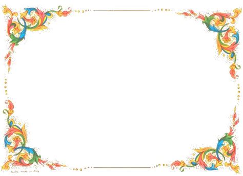 an ornate frame with colorful flowers and leaves on the edges is shown in this image