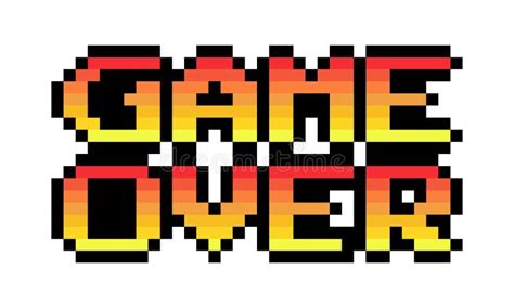 Pixel Game Over Text Image 8 Bit Stock Vector - Illustration of design, finish: 222135424