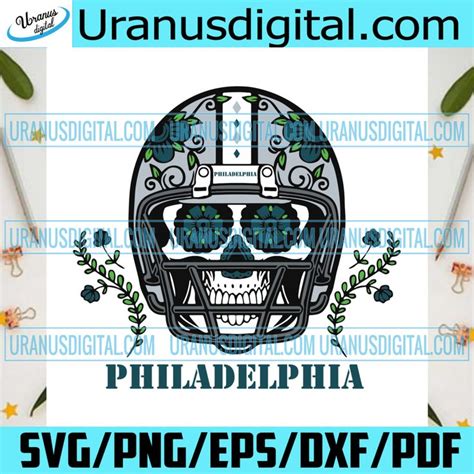 Philadelphia Eagles Skull Helmet Svg, Sport Svg, Football Svg, Football ...