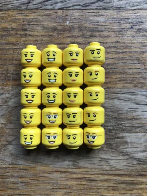 LEGO MINIFIGURE HEADS x 20 Yellow Minifig Heads £6.85 - PicClick UK