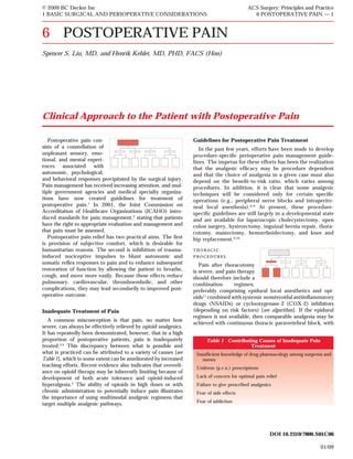 A C S0106 Postoperative Pain | PDF