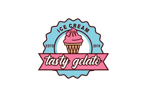 Ice Cream Shop Logo Template Graphic by 2qnah · Creative Fabrica