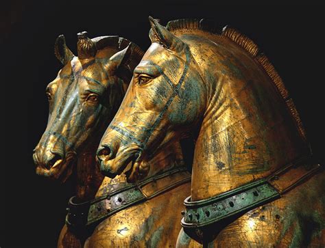 The horses of St. Mark. Bronze. Attributed to the Greek sculptor ...