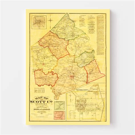 Scott County Kentucky Vintage Map From 1879 Old County Map | Etsy