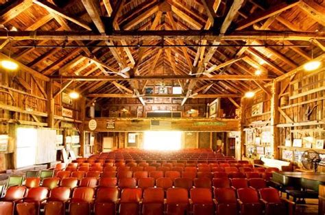 Cool Int of a Barn Theater-- really like the wooden beams | Barn playhouse, Maine, Outdoor ...