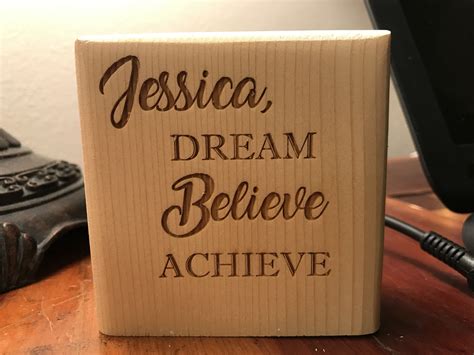 Dream Believe Achieve Personalized Wood Desk Sign Shelf Sign | Etsy | Desk sign, Personalized ...