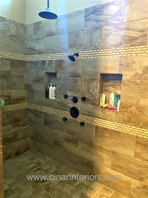 Cinar Interiors - Floors & More! | Shower tile, Floors and more, Lighted bathroom mirror