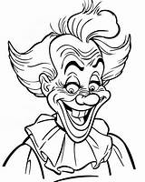 Scary Clown Faces Coloring Pages sketch template