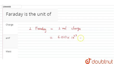 Faraday is the unit of - YouTube