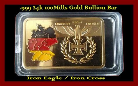 1oz .999% 24K New Germany 3rd Reich Deutsche Post WW2 Nazi Gold Clad ...